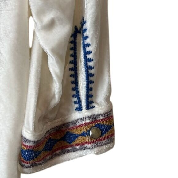 Johnny Was Womens Top Embroiderd Velvet White Multi Size S - Picture 3 of 5
